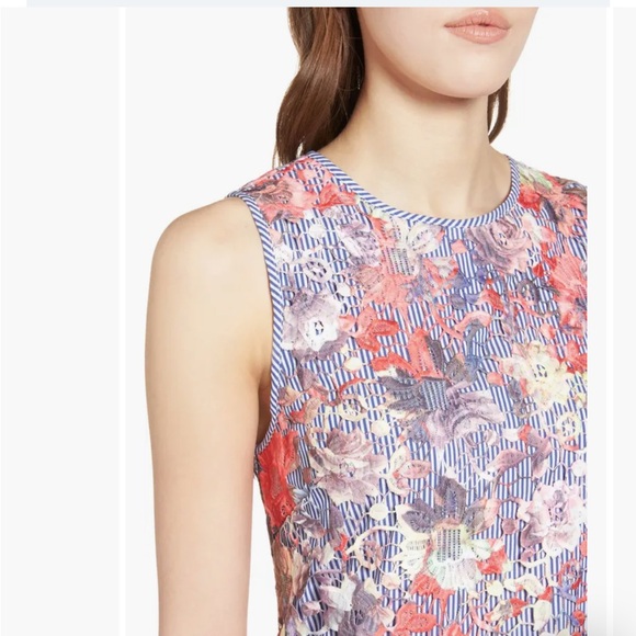 Halogen Lace Pinstripe Tank Dress - Picture 2 of 6